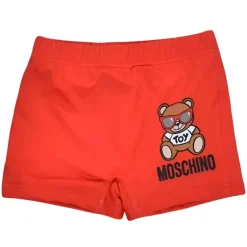 Moschino - Calção de banho para bebê menino com urso em óculos de sol, vermelho