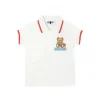 Moschino - Camiseta Polo de bebê menino com logotipo de urso de basquete, branco