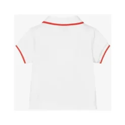 Moschino - Camiseta Polo de bebê menino com logotipo de urso de basquete, branco