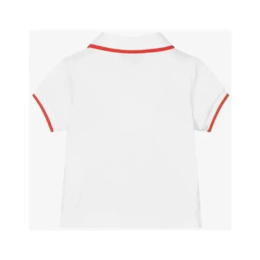 Moschino - Camiseta Polo de bebê menino com logotipo de urso de basquete, branco