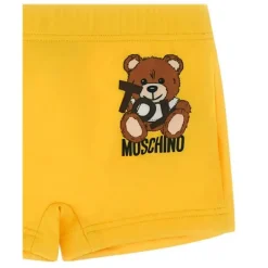 Moschino Baby - Boy Swim Shorts With Toy Bear Print In Gift Box Yellow