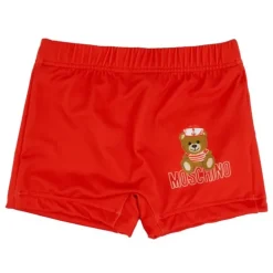 Moschino Baby - Boys Swim Shorts With Gift Box Bear Sailor Logo Print, Poppy Red