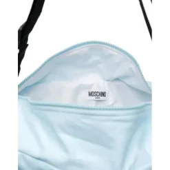 Moschino Baby - Diaper Bag With Changing Bear Logo Print, Light Blue