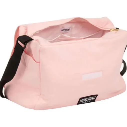 Moschino Baby - Diaper Bag With Changing Mt Bear Logo Print, Pink
