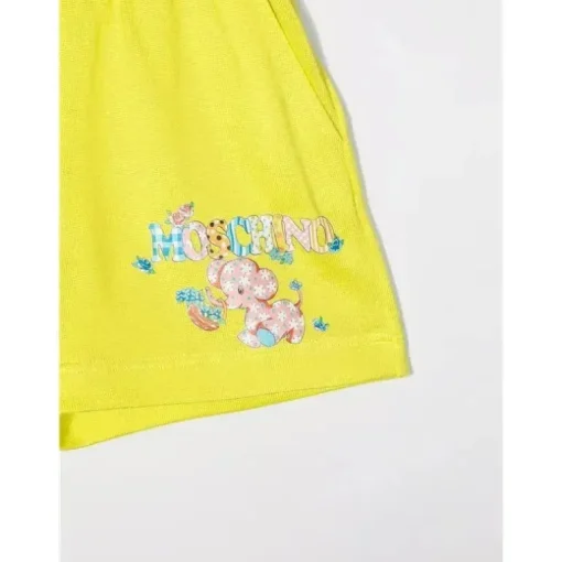 Moschino Baby - Girl Shorts com logotipo de elefante pequeno, amarelo