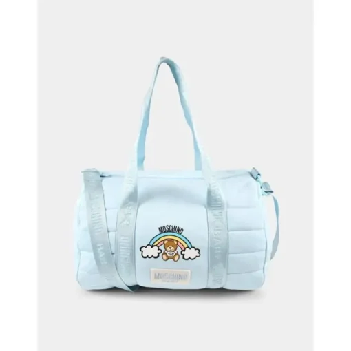 Moschino Baby - Logo Straps Diaper Bag With Changing Mat, Light Blue