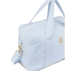 Moschino Baby - Striped Diaper Bag With Bear Patch Changing Mat Light Blue