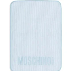 Moschino Baby - Striped Diaper Bag With Bear Patch Changing Mat Light Blue