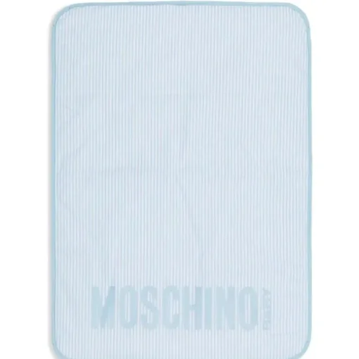 Moschino Baby - Striped Diaper Bag With Bear Patch Changing Mat Light Blue
