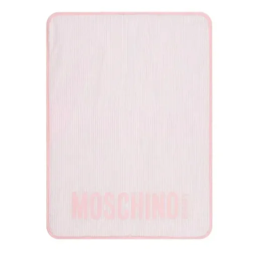 Moschino Baby - Striped Diaper Bag With Bear Patch Changing Mat Light Pink