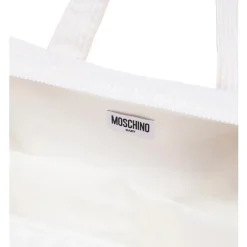 Moschino Baby - Striped Diaper Bag With Bear Patch Changing Mat Beige