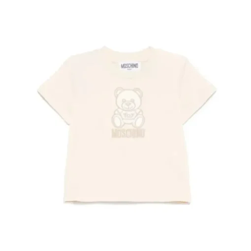 Moschino Baby - Unisex Short Sleeve Toned Tee With Bear Print, Beige