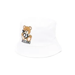 Moschino Baby - Unisex Toy Bear Logo Print Bucket Hat With Gift Box, White