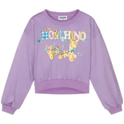 Moschino bebê - menina cropped com girafa, roxo