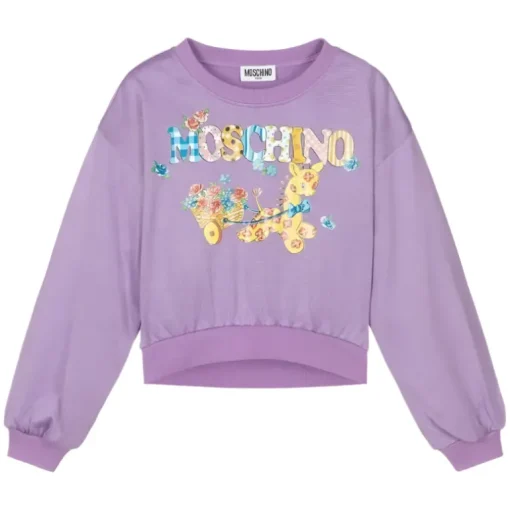 Moschino bebê - menina cropped com girafa, roxo