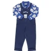 Moschino bebê - menino camisa pólo e conjunto de macacão de pelúcia, azul
