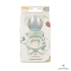 Moss &amp; Fawn - Alimentador de forragem, brinquedo de dentição de comida para bebê congelada de silicone calmante, samambaia