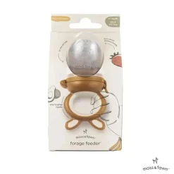 Moss &amp; Fawn - Alimentador de forragem, brinquedo de dentição de comida para bebê congelada de silicone calmante, folhagem