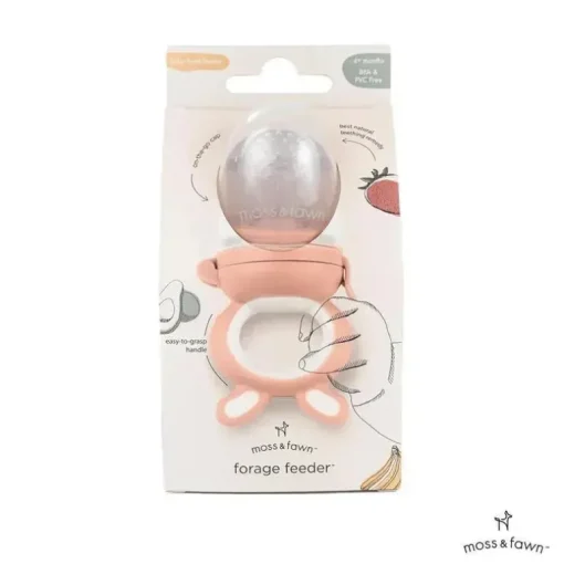 Moss &amp; Fawn - Alimentador de forragem, brinquedo de dentição de comida para bebê congelada de silicone calmante, Bloom
