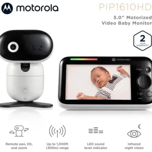 Motorola - 5 Monitor de vídeo WiFi para bebês com câmera
