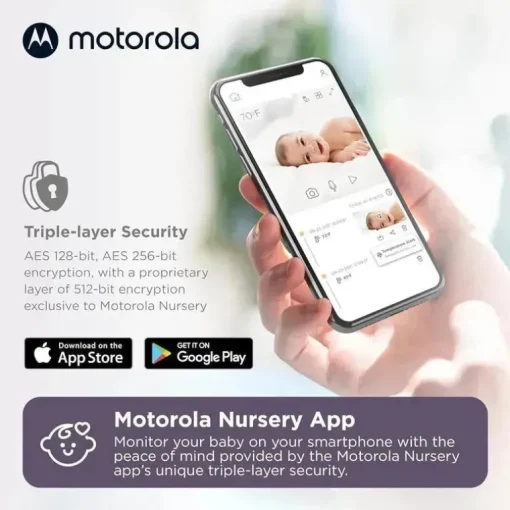 Motorola - Câmera de monitoramento de bebê PIP1010 Câmera de vídeo motorizada WiFi