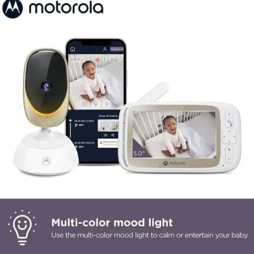 Motorola - Monitor de bebê VM85 Indoor WiFi Vídeo com câmera e luz ambiente