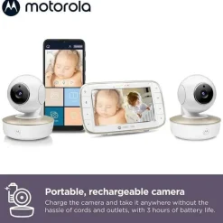 Motorola - Monitor de bebê com 2 câmeras e suporte para berço