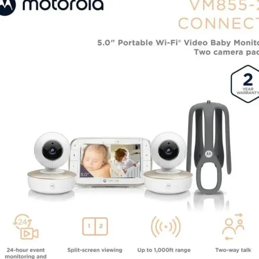 Motorola - Monitor de bebê com 2 câmeras e suporte para berço