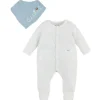 Mud Pie - Baby Boy Blue Dot Sleeper & Cutie Bib Set 6/9M