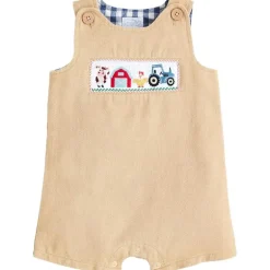 Mud Pie - Baby Boys Children's Farm Smocked Jon Jon