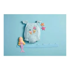 Mud Pie - Baby Girl Blue Seersucker Ice Cream Swimsuit