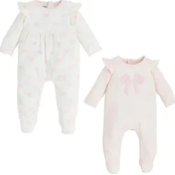 Mud Pie - Baby Girl Bow Print Sleeper