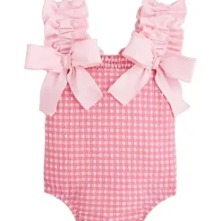 Mud Pie - Baby Girl Children's Pink Crinkle Check