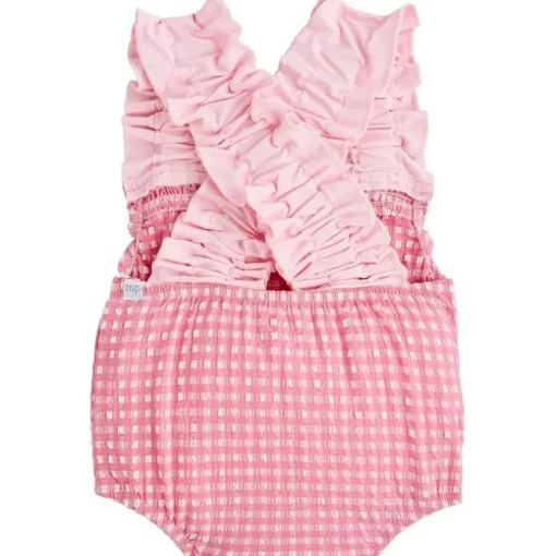 Mud Pie - Baby Girl Children's Pink Crinkle Check