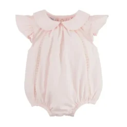 Mud Pie - Baby Girl Pink Collared Poplin Bubble