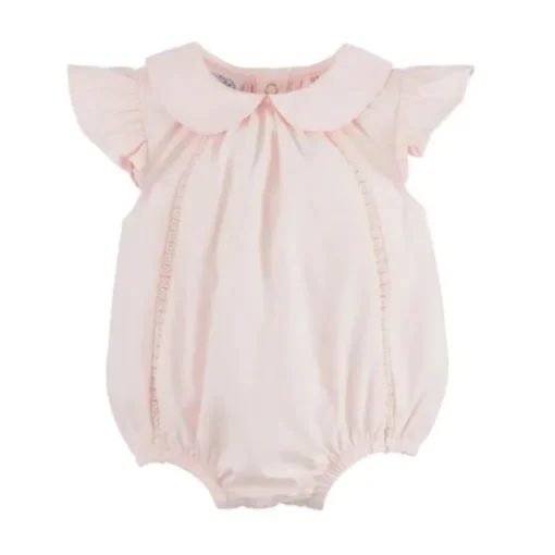 Mud Pie - Baby Girl Pink Collared Poplin Bubble