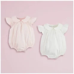 Mud Pie - Baby Girl Pink Collared Poplin Bubble