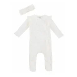 Mud Pie - Baby Girl Rib Star Sleeper and Headband