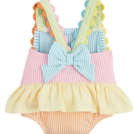 Mud Pie - Baby Girl Seersucker Ric-Rac Swimsuit