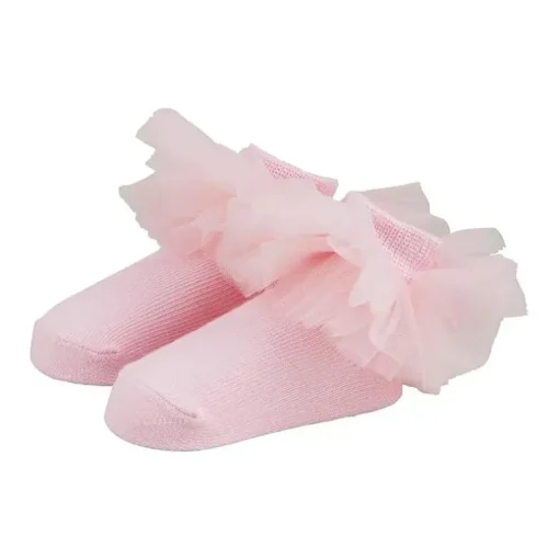 Mud Pie - Baby Girl Solid Pink Tutu Sock 0/12M