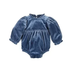 Mud Pie - Bolha de Veludo Azul Bebé Menina