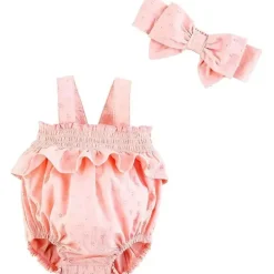 Mud Pie - Conjunto Bolha Dobby Rosa e Tiara