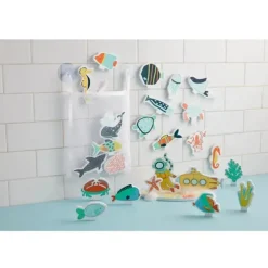 Mud Pie - Conjunto de adesivos para banho Blue Ocean