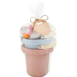 Mud Pie - Conjunto de balde de banho empilhável rosa
