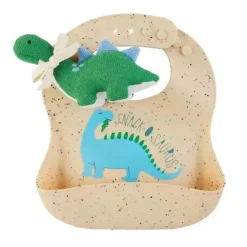 Mud Pie - Dinossauro Silicone Bib Chocalho