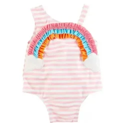 Mud Pie - Fato de banho com aplique de arco-íris para menina