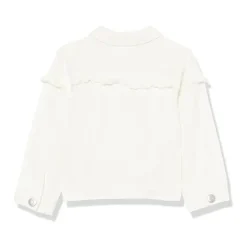 Mud Pie - Jaqueta jeans branca para bebê menina