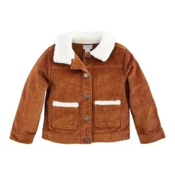 Mud Pie - Jaqueta Sherpa com cordão marrom bebê