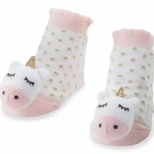 Mud Pie - meias unicórnio Rattle Toe Baby