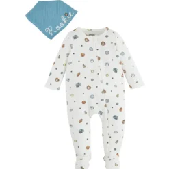 Mud Pie - Sports Print Sleeper & Bib Set